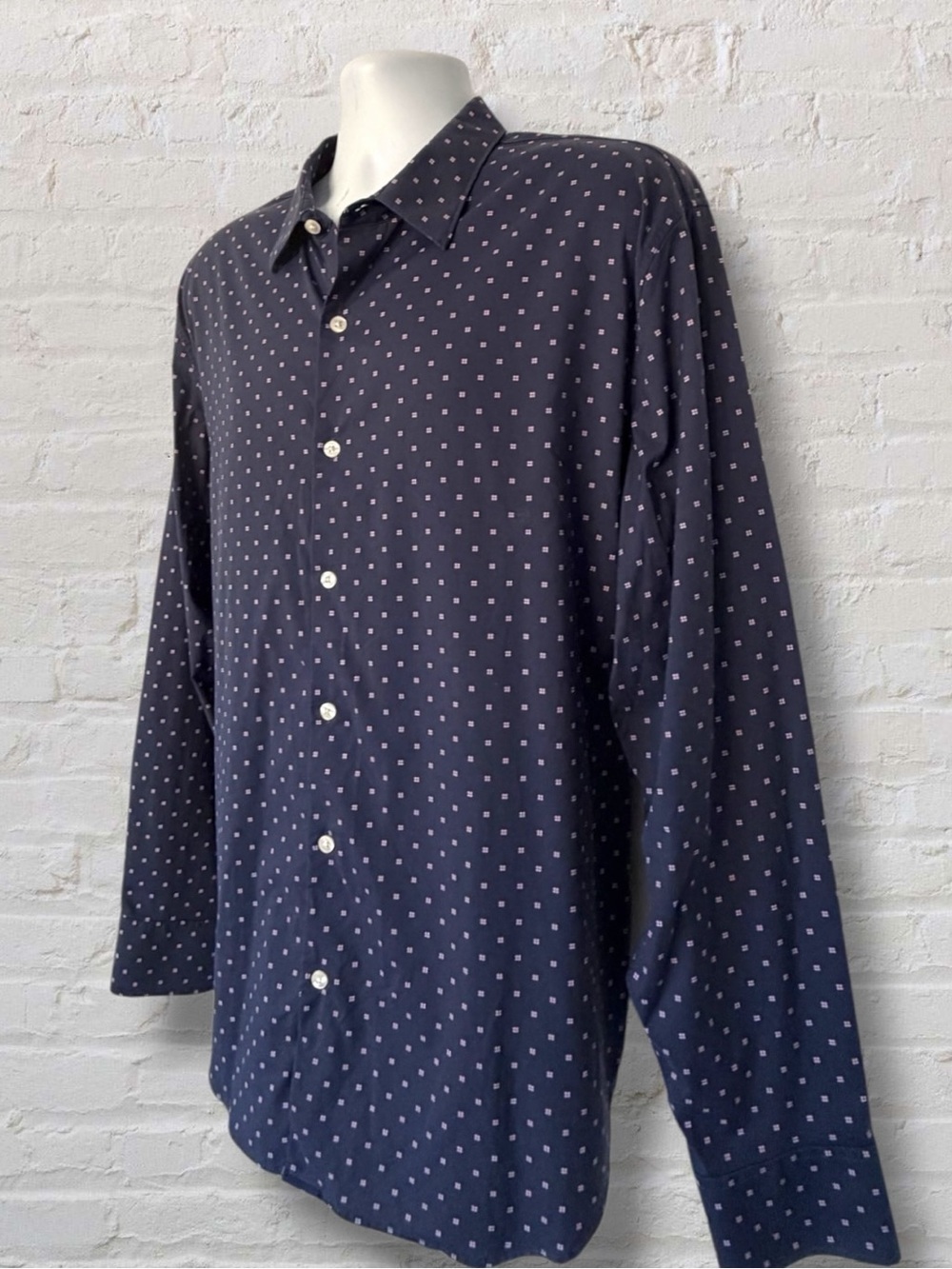 Bonobos XXL Slim Fit Navy Pink Geometric Print Button Down Shirt Men’s